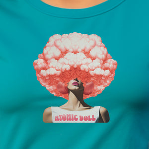 Pop Culture Atomic Doll Barbenheimer-inspired t-shirt (fashion doll & nuclear explosion)