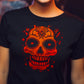 Day of the Dead Flaming Sugar Skull Women’s t-shirt