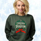 Christmas in Boston - Vintage Holiday Wreath Unisex Crewneck Sweatshirt