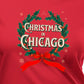 Christmas in Chicago - Vintage Holiday Wreath Unisex Jersey Tee