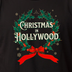 Christmas in Hollywood - Vintage Holiday Wreath Unisex Jersey Tee