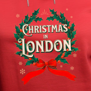 Christmas in London - Vintage Holiday Wreath Unisex Hoodie