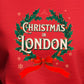 Christmas in London - Vintage Holiday Wreath Unisex Crewneck Sweatshirt