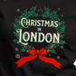 Christmas in London - Vintage Holiday Wreath Unisex Jersey Tee