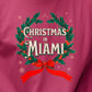 Christmas in Miami - Vintage Holiday Wreath Unisex Jersey Tee