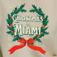 Christmas in Miami - Vintage Holiday Wreath Unisex Crewneck Sweatshirt