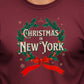 Christmas in New York - Vintage Holiday Wreath Unisex Jersey Tee