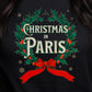 Christmas in Paris - Vintage Holiday Wreath Unisex Jersey Tee