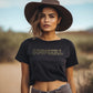 COWGIRL Sexy Western Gold Saloon Women’s Flowy Cropped t-shirt