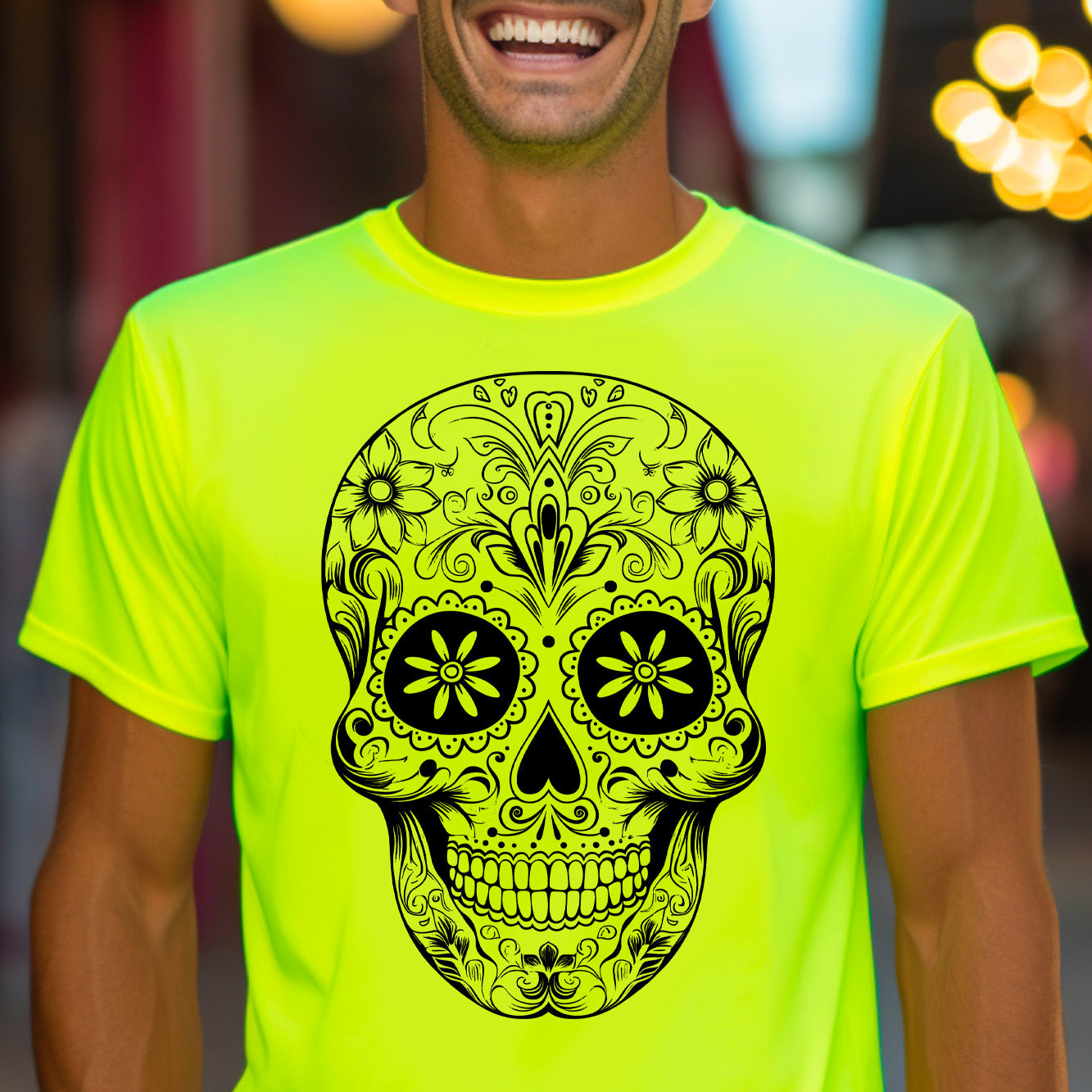 Day of the Dead | Dia de los Muertos | Sugar Skull | Day of the Dead Neon | Spirit Halloween tshirt