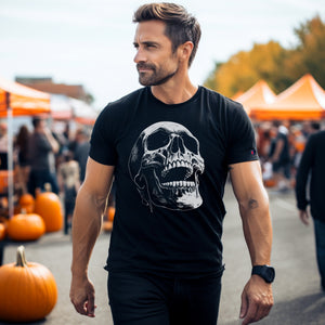 Spooky Season Halloween Skeleton Screaming Skull Head Costume | Unisex Champion t-shirt