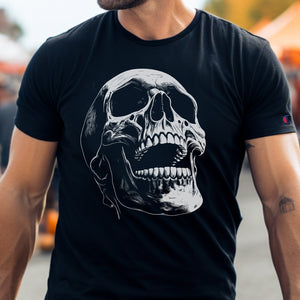 Spooky Season Halloween Skeleton Screaming Skull Head Costume | Unisex Champion t-shirt